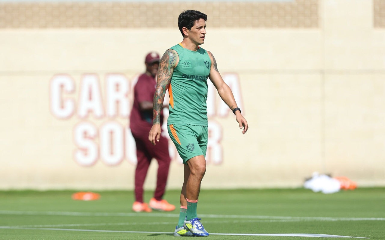 Germán Cano durante treino do Fluminense nos Estados Unidos, em preparação para o Mundial de Clubes (Foto: Marcelo Gonçalves / FFC)